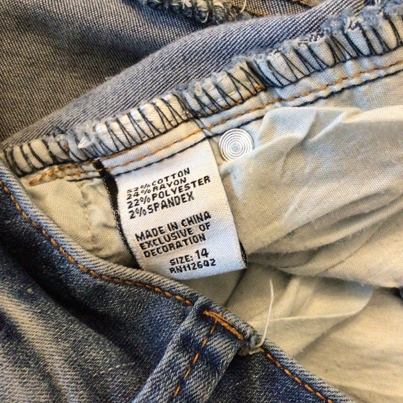 Sandpiper Womens Medium Wash Distressed Patched High Rise Skinny Jeans Size 14 - Picture 10 of 11